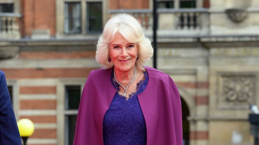 Queen Camilla Gives See-Through Fiona Clare Lace Dress a Dior Upgrade