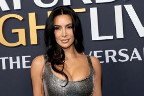 Kim Kardashian's Ab-Baring Crop Top Plunges Dangerously Low