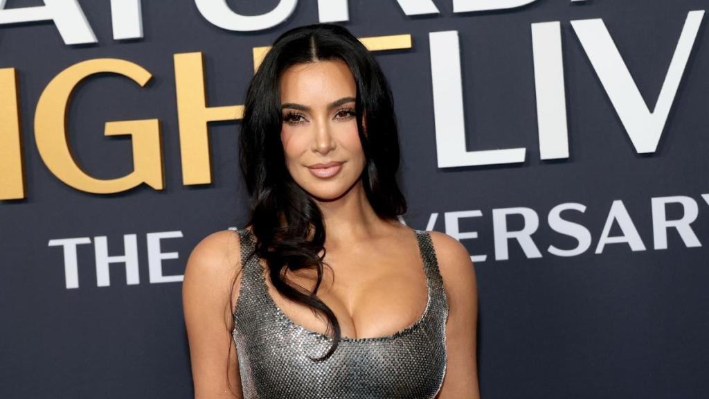 Kim Kardashian's Ab-Baring Crop Top Plunges Dangerously Low
