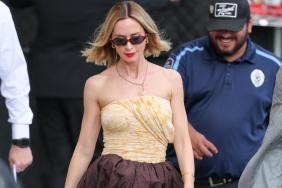 Emily Blunt's Strapless Dress Is Ultra Bold for Jimmy Kimmel