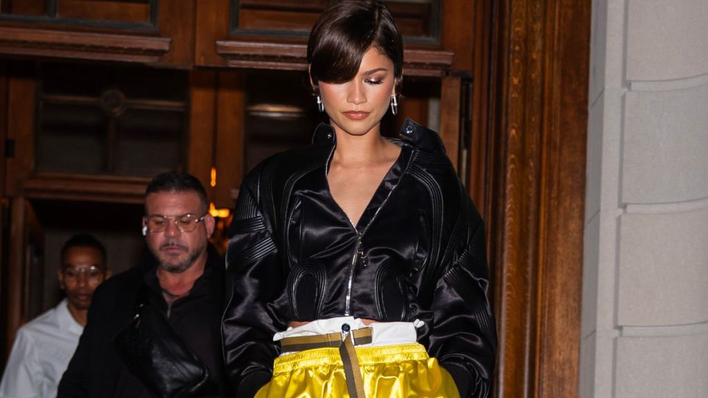 Zendaya Leaves Louis Vuitton Jacket Unzipped for Fresh Micro Shorts Look