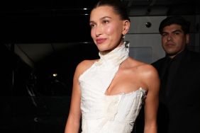 Hailey Bieber Gets Cheeky in $15K Alaia Coat as Dress With Bold High Slit