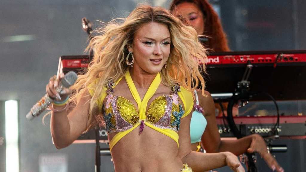 Zara Larsson Flashes More Than Just Her Cleavage in Sultry Bra Look