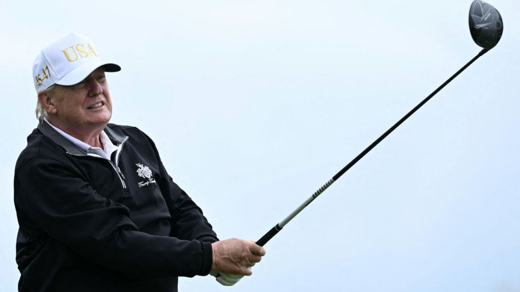 Donald Trump Shows Off His Golf Skills But Ends Up Hitting Bill Cassidy