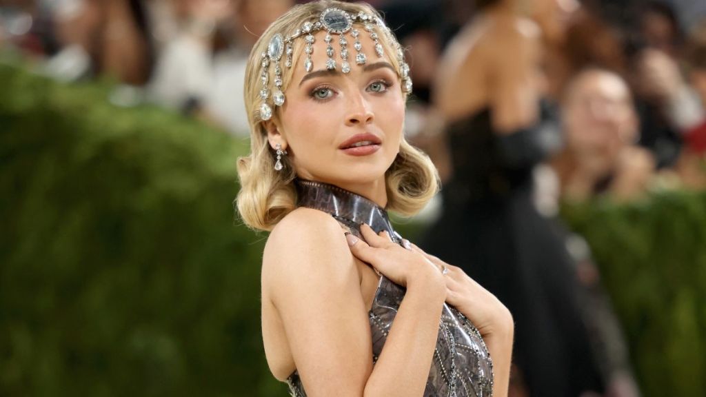 Sabrina Carpenter's Sheer Dior Film Strip Dress Has Ridiculously High Slit
