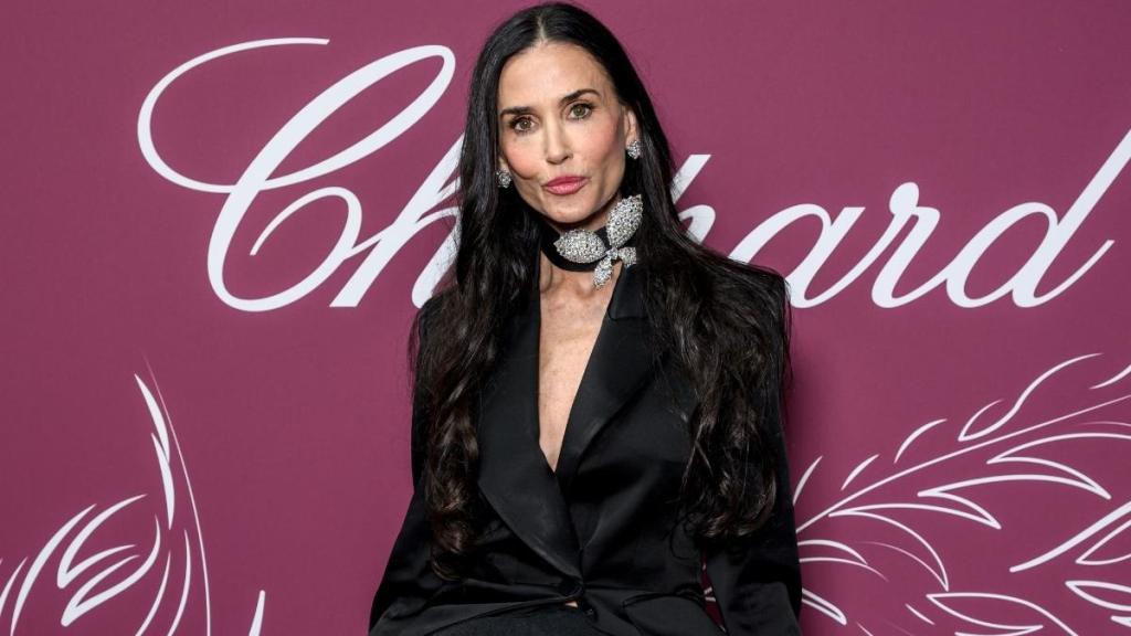 Demi Moore Goes Bold in Plunging Nina Ricci Blazer & Dramatic Tulle Skirt