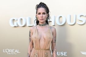 Halsey Goes Braless in Wildly Plunging Side-Baring Rahul Mishra Dress