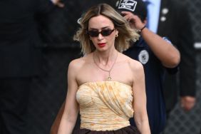 Emily Blunt's Magda Butrym Dress Has a Dangerously High Back Slit