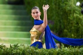 Hailey Bieber's Tiered Alaia Skirt Adds Funky Touch to Bold Plunging Top