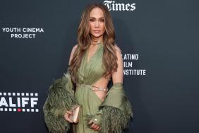 Jennifer Lopez's Plunging Bronx Banco Gown Has Bold Cutouts & Sky-High Slits