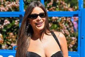 Sofia Vergara Flaunts Her Cleavage in Plunging Lacy Slip Dress