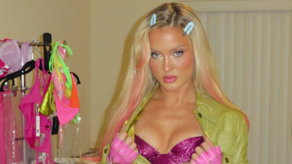 Zara Larsson Flaunts Her Bold Bra Look Beneath an Open Shirt