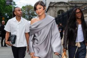 Zendaya's Draped Minidress Rides Dangerously High for Louis Vuitton Show