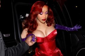 Cardi B Packs Plenty of Curves Into a Plunging Latex Top Held Up by Two Thin Straps