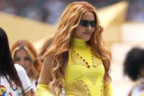Shakira's Off-White Micro Miniskirt Is Made Entirely of Soccer Jerseys