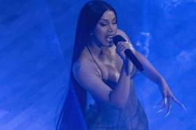 Cardi B's Jennax Latex Top Is Held up by a Single String for Knicks Game