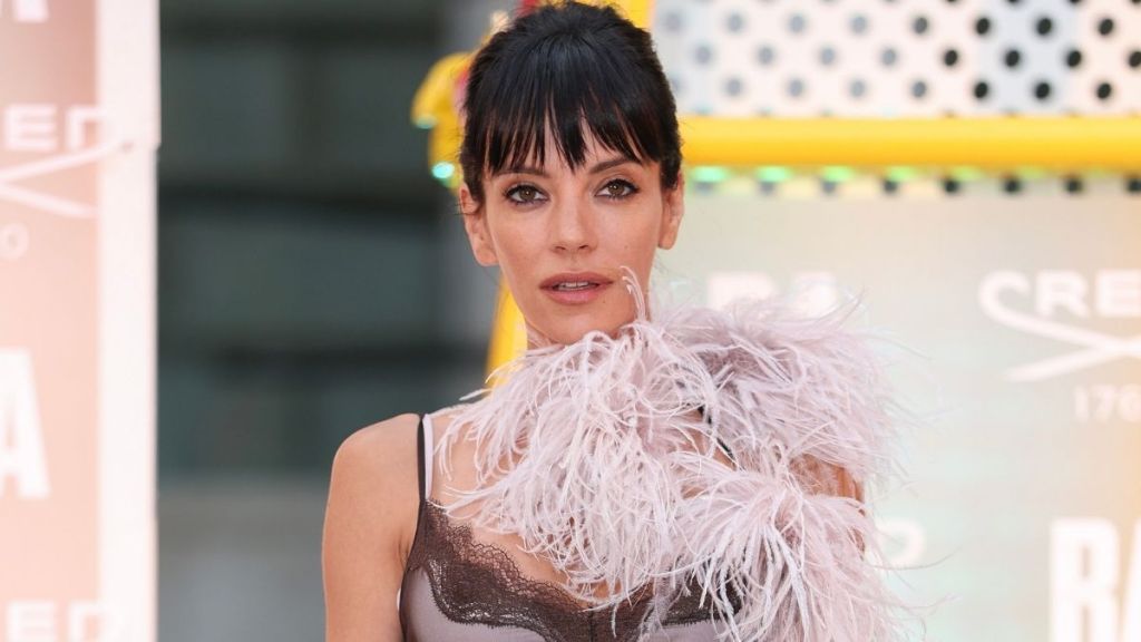 Lily Allen's Plunging Nude Illusion 16Arlington Dress Hangs by 2 Strings