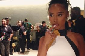 Tyla Twirls in Dress With a Fully Lace-Up Back