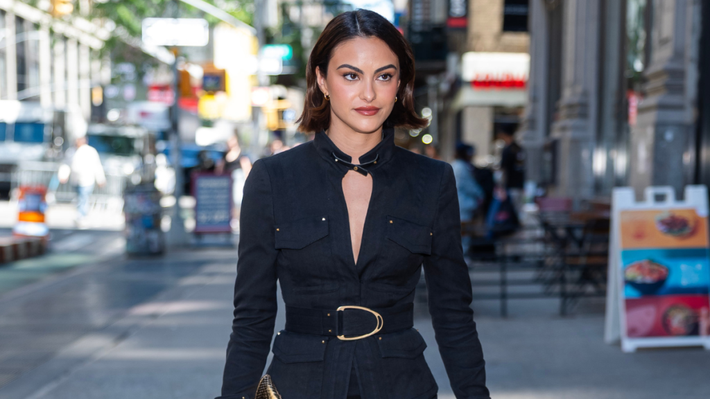 Camila Mendes’ Plunging Bodysuit & Fishnet Combo Is Straight up Hot