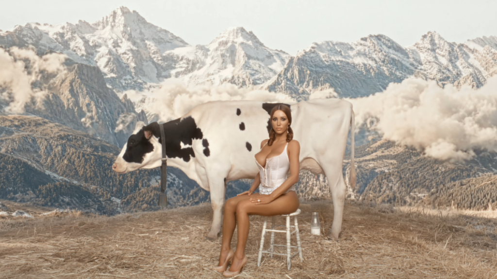Kanye West’s Wife ‘Milks a Cow’ in Bizarre Music Video