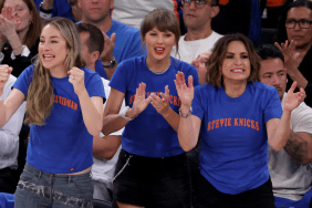 Taylor Swift Turns Heads in Area Jeans With Bold Thigh Slits at Knicks Game