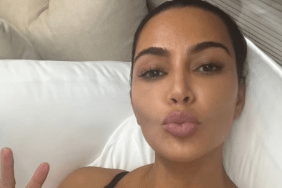 Kim Kardashian Goes Pantless in Nothing but Unbuttoned Shirt With Gucci Bag