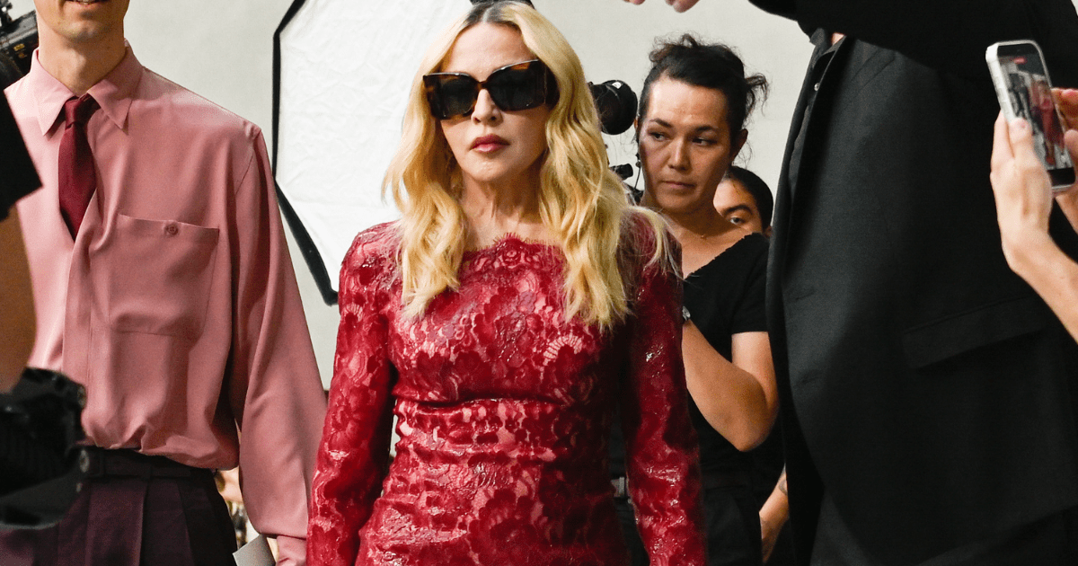 Madonna's Saint Laurent Lace Micro Minidress Is Completely See-Through