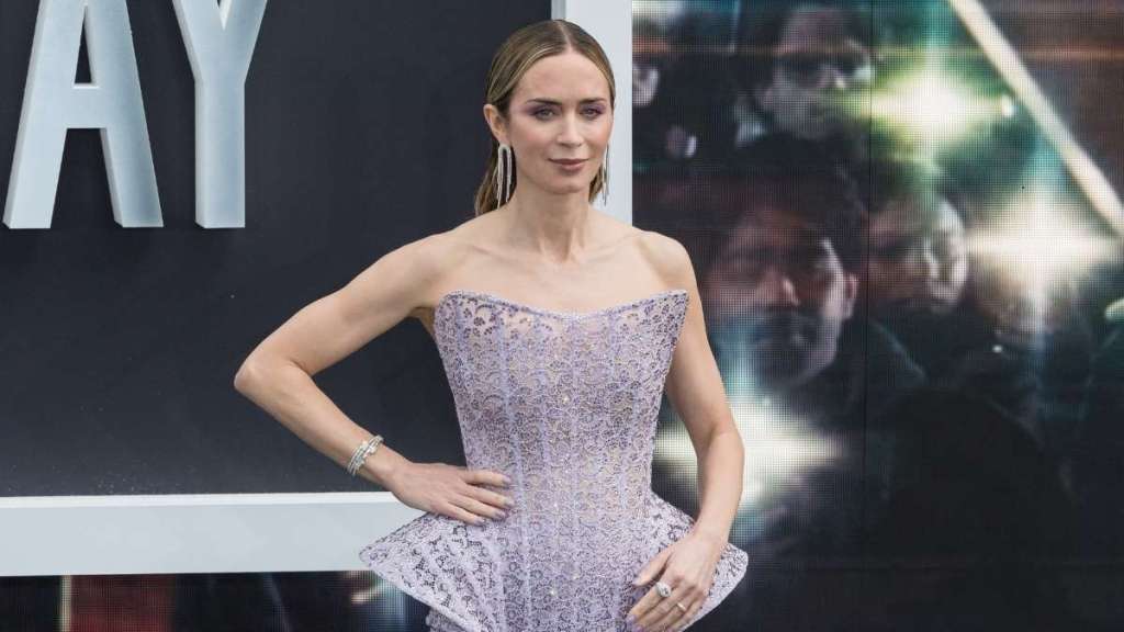 Emily Blunt's Stella McCartney Lace Corset Gown Is Completely See-Through
