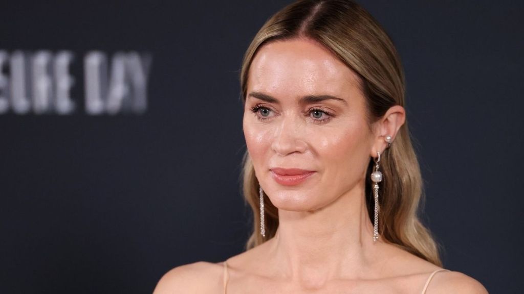 Emily Blunt’s Dress Barely Holds On With Just Two Thin Straps for Disclosure Day