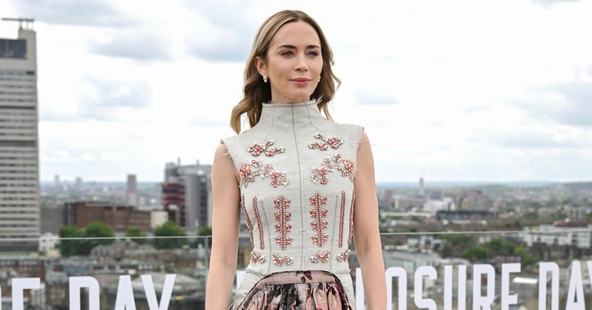 Emily Blunt’s Lacy Bra Peeks Through Undone PJs in Sultry&hellip;