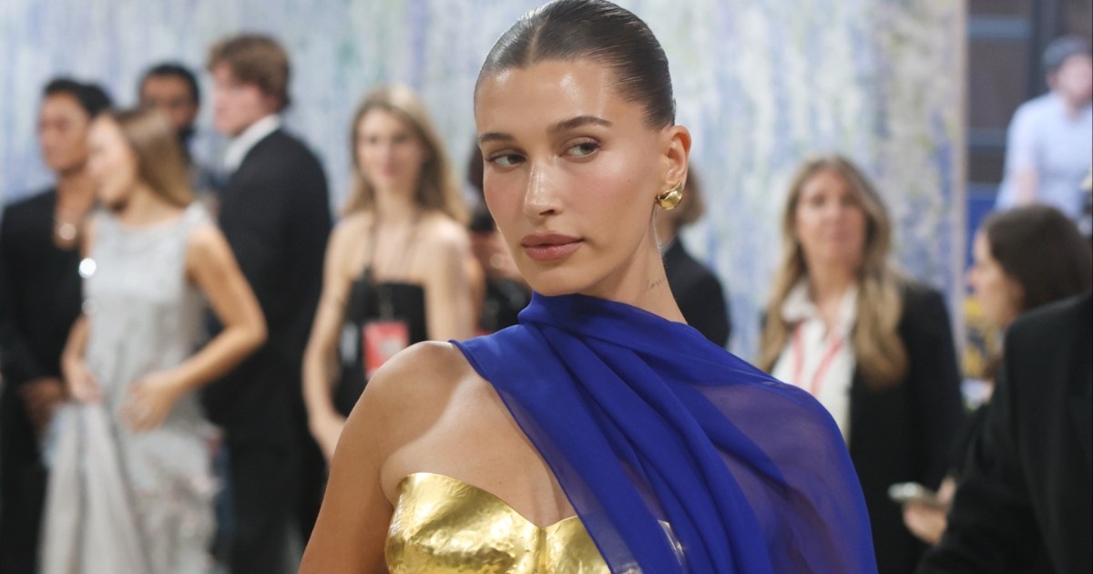 Hailey Bieber's Plunging Top Barely Hangs on by 2 Strings