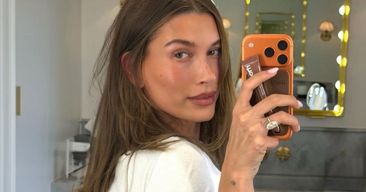 Hailey Bieber Goes Nude in $82 SKIMS Everyday Cotton Bra & Thong Set