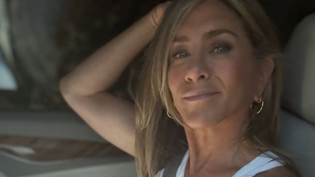 Jennifer Aniston Leaves Ralph Lauren Shirt Unbuttoned for Plunging Look