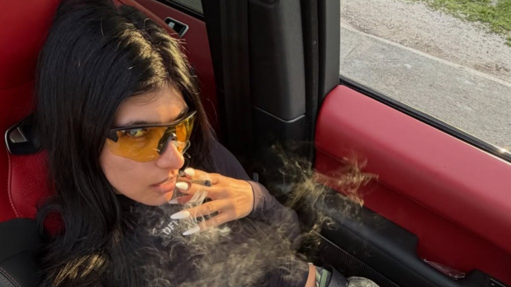 Mia Khalifa’s See-Through Mesh Dress Does Little to Cover Her Bikini-Top