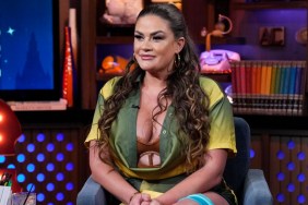 Brittany Cartwright in a green dress on Watch What Happens Live