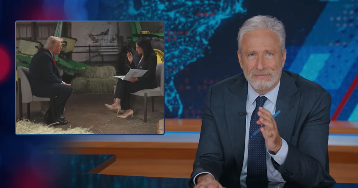 Jon Stewart Mocks NBC Host's Reaction to Donald Trump's Interview Walkout