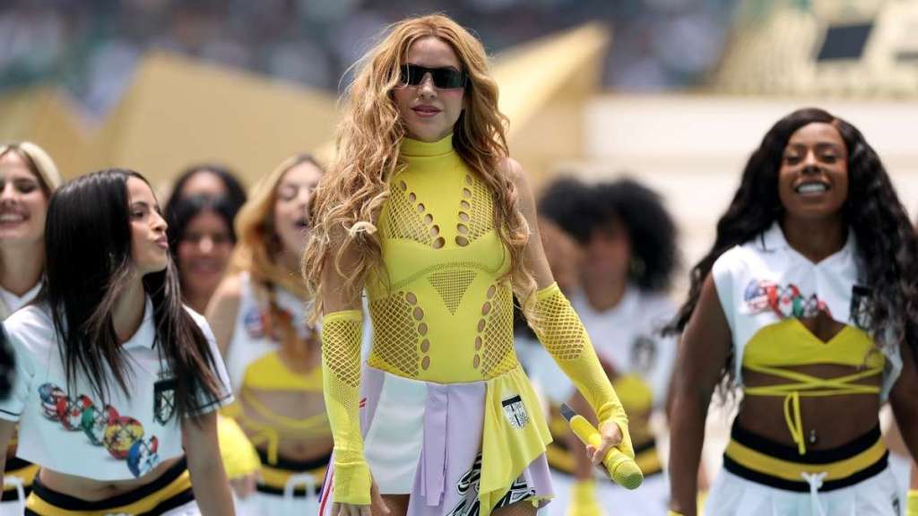 Shakira's Fully See-Through Off-White Bodysuit Features Endless Cutouts