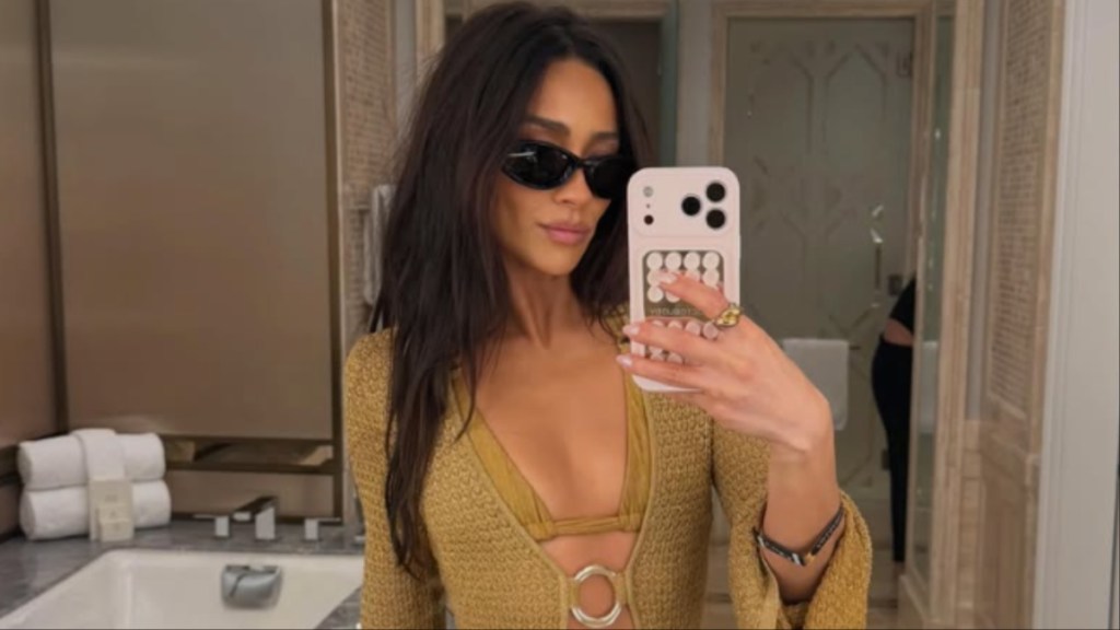Shay Mitchell bra Instagram sheer outfit