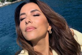 Eva Longoria Has a 'Golden Moment' in Plunging Carolina Herrera Gown
