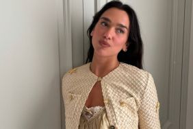 Dua Lipa's Chrome Hearts Dress Dips Dangerously Low While Hanging by Strings