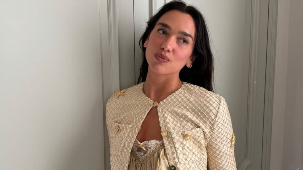 Dua Lipa's Chrome Hearts Dress Dips Dangerously Low While Hanging by Strings