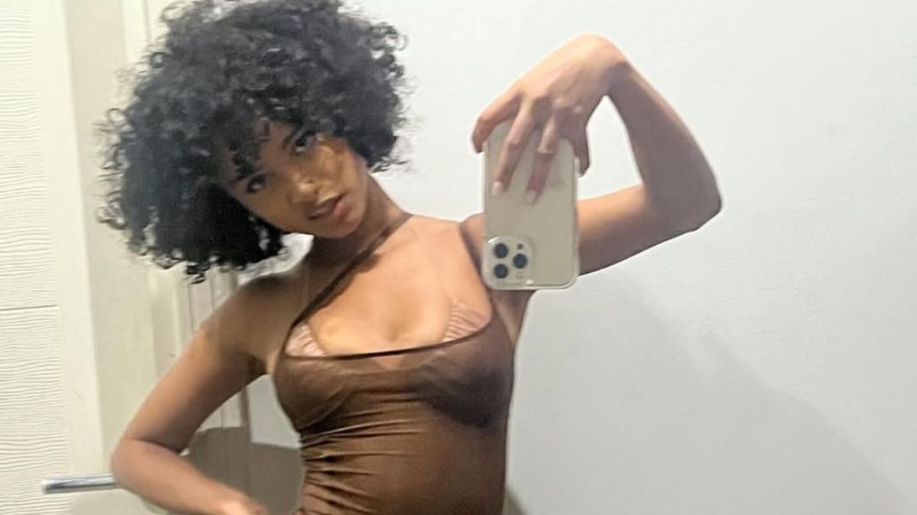 Tyla's Bra Peeks Through Teeny Tiny Plunging Crop Top in Daring Look