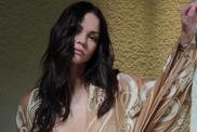 Maia Mitchell’s Deep-Plunge Gown Leaves Little to the Imagination