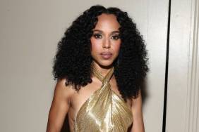 Kerry Washington Leaves Hermes Cropped Jacket Open To Reveal Metallic Bra