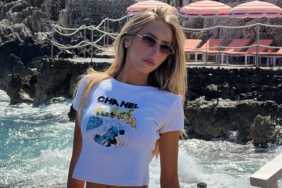 Alix Earle's Plunging Teeny Tiny Dress Rides High up Her Thighs