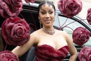 Cardi B's Plunging Chrome Hearts Dress Barely Holds on With Just 2 Straps