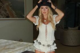 Brittany Mahomes Boldly Unzips Adidas Jacket Over Plunging Micro Minidress