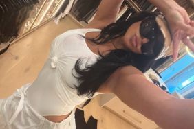 Kim Kardashian Nearly Spills Out of Low-Cut String Bikini Tops
