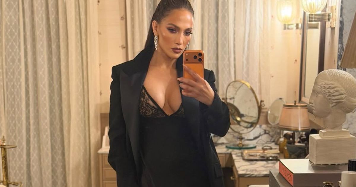 Jennifer Lopez's Sheer Low-Cut Dress Leaves Plenty of Skin on Display