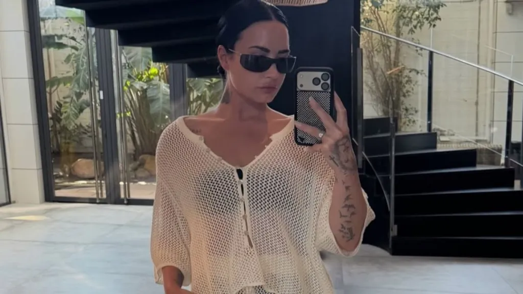 Demi Lovato Goes Bolder Than Ever in a Completely Sheer White Skirt